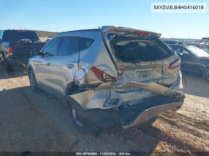 2017 Hyundai Santa Fe Sport 2.4L VIN: 5XYZU3LB4HG416018 Lot: 40754894