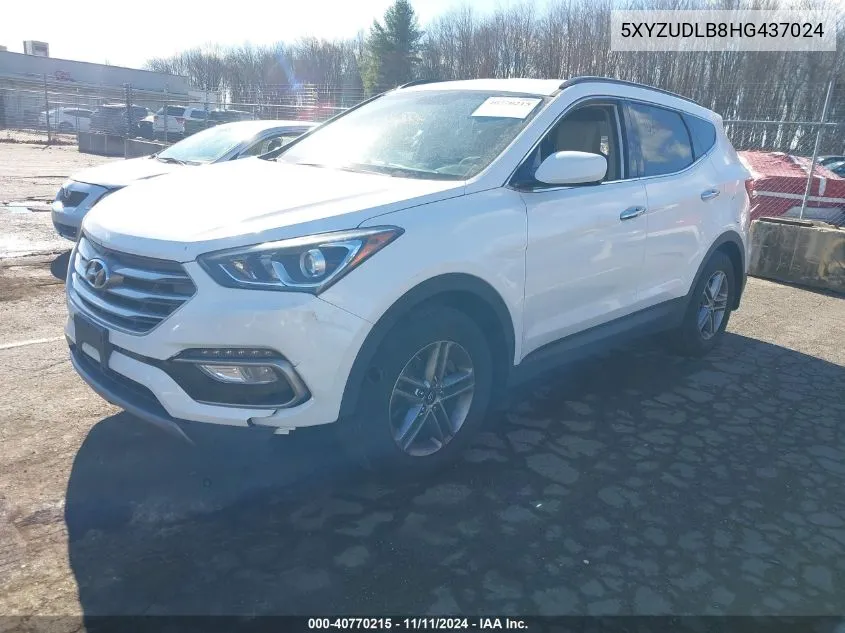 2017 Hyundai Santa Fe Sport 2.4L VIN: 5XYZUDLB8HG437024 Lot: 40770215