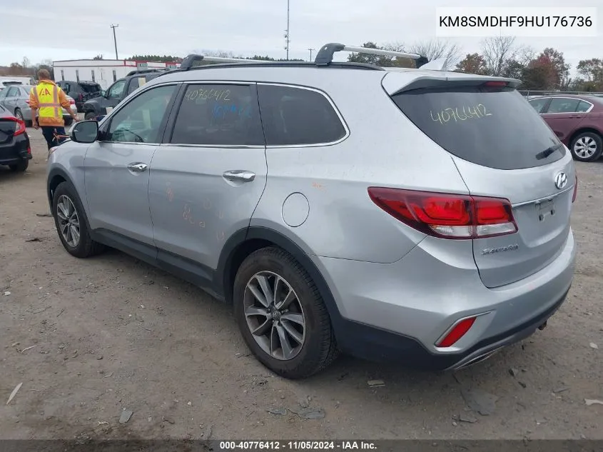 2017 Hyundai Santa Fe Se VIN: KM8SMDHF9HU176736 Lot: 40776412