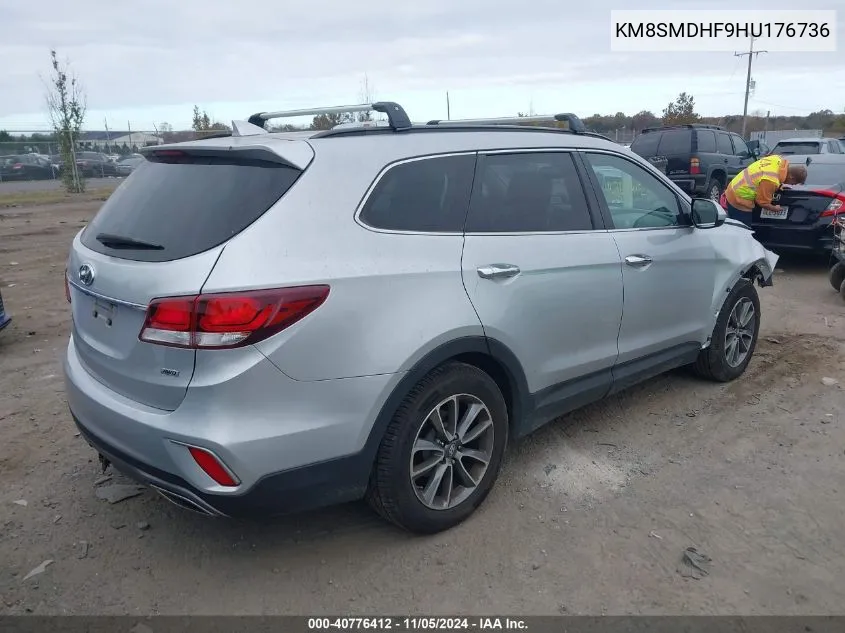 2017 Hyundai Santa Fe Se VIN: KM8SMDHF9HU176736 Lot: 40776412