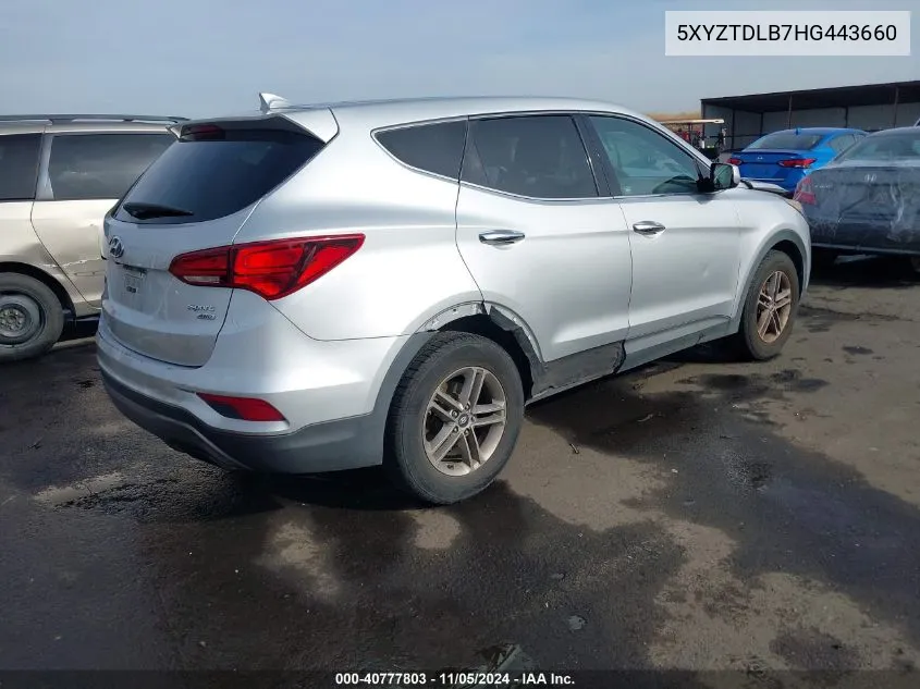 2017 Hyundai Santa Fe Sport 2.4L VIN: 5XYZTDLB7HG443660 Lot: 40777803