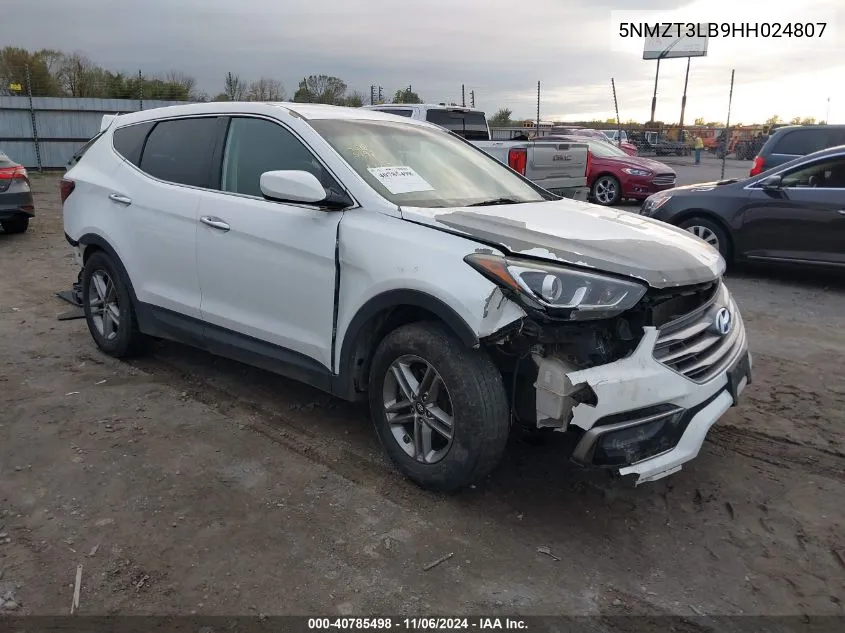 2017 Hyundai Santa Fe Sport 2.4L VIN: 5NMZT3LB9HH024807 Lot: 40785498