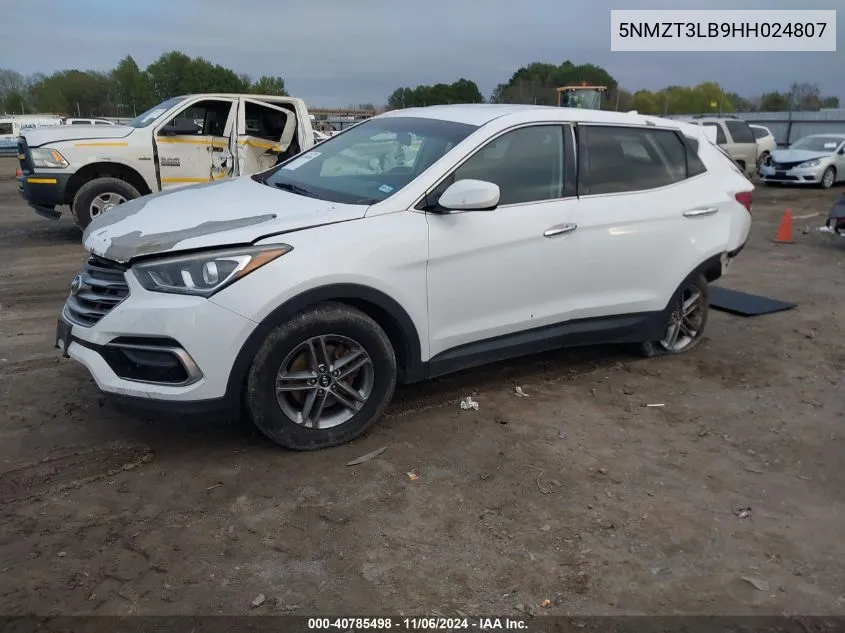 2017 Hyundai Santa Fe Sport 2.4L VIN: 5NMZT3LB9HH024807 Lot: 40785498