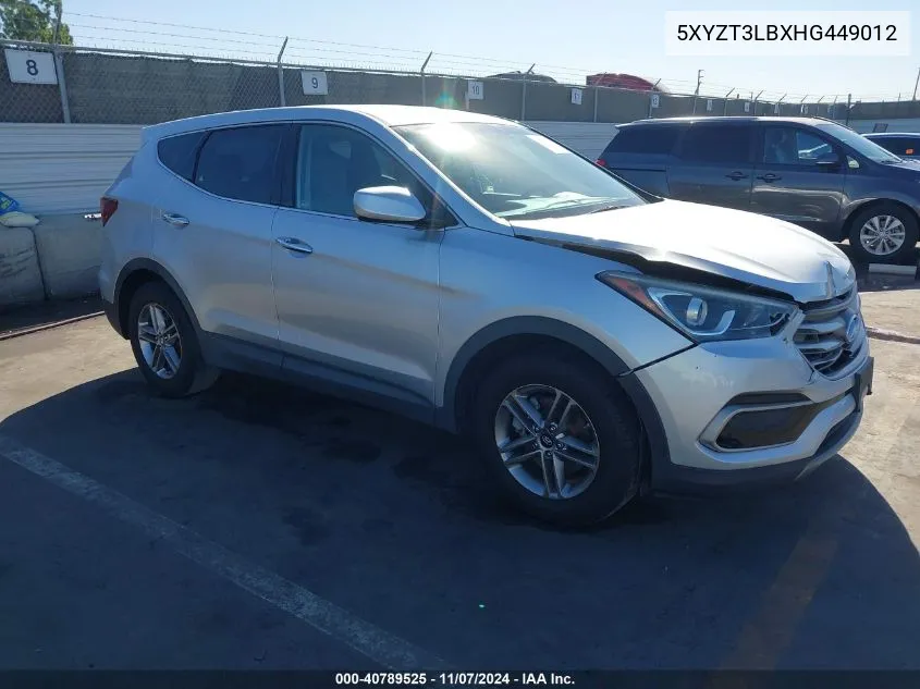 2017 Hyundai Santa Fe Sport 2.4L VIN: 5XYZT3LBXHG449012 Lot: 40789525