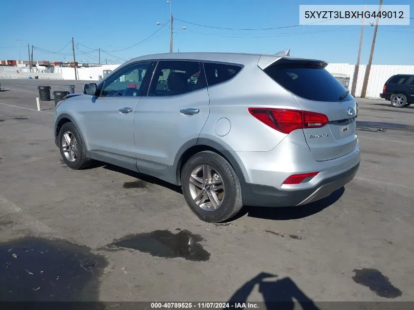 2017 Hyundai Santa Fe Sport 2.4L VIN: 5XYZT3LBXHG449012 Lot: 40789525