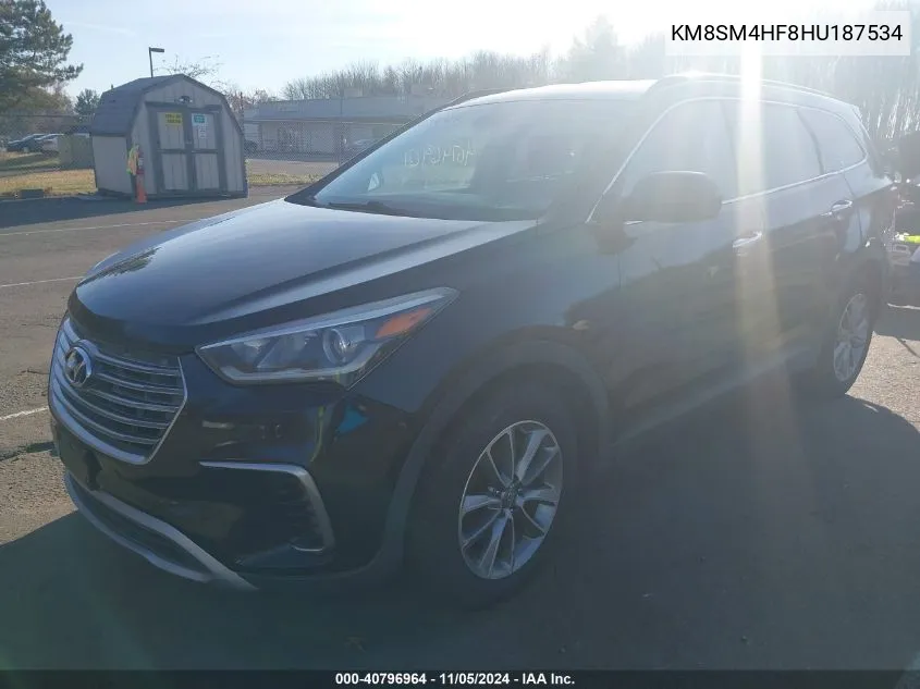 2017 Hyundai Santa Fe Se VIN: KM8SM4HF8HU187534 Lot: 40796964