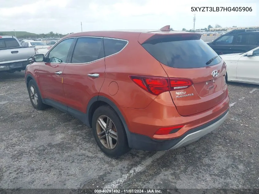 2017 Hyundai Santa Fe Sport 2.4L VIN: 5XYZT3LB7HG405906 Lot: 40797492