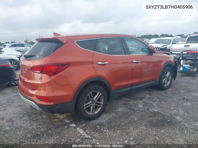 2017 Hyundai Santa Fe Sport 2.4L VIN: 5XYZT3LB7HG405906 Lot: 40797492