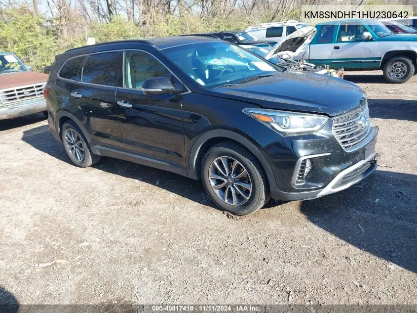 2017 Hyundai Santa Fe Se/Limited VIN: KM8SNDHF1HU230642 Lot: 40817418