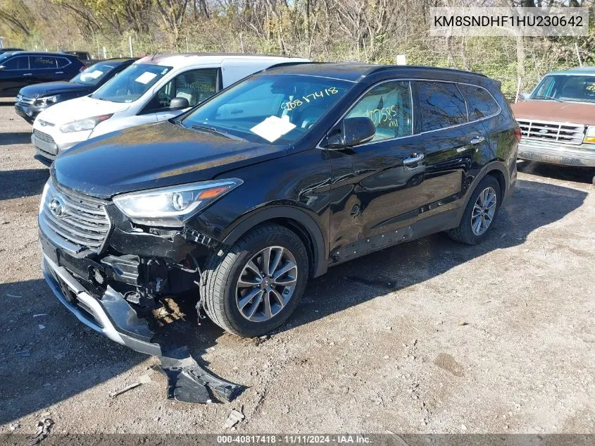 2017 Hyundai Santa Fe Se/Limited VIN: KM8SNDHF1HU230642 Lot: 40817418