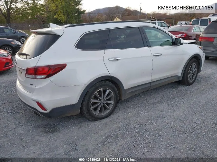 2017 Hyundai Santa Fe Se VIN: KM8SMDHF8HU201156 Lot: 40819428