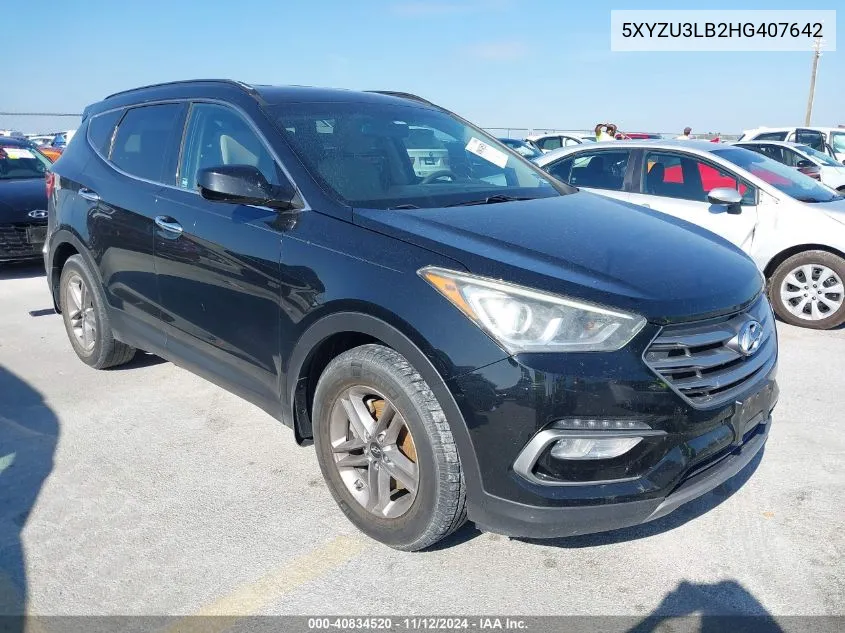 2017 Hyundai Santa Fe Sport 2.4L VIN: 5XYZU3LB2HG407642 Lot: 40834520