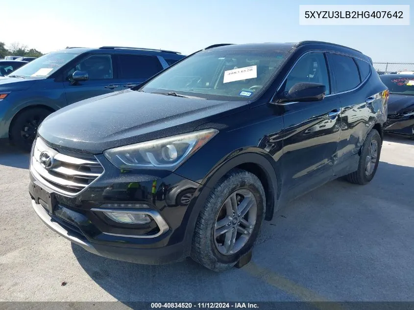 2017 Hyundai Santa Fe Sport 2.4L VIN: 5XYZU3LB2HG407642 Lot: 40834520