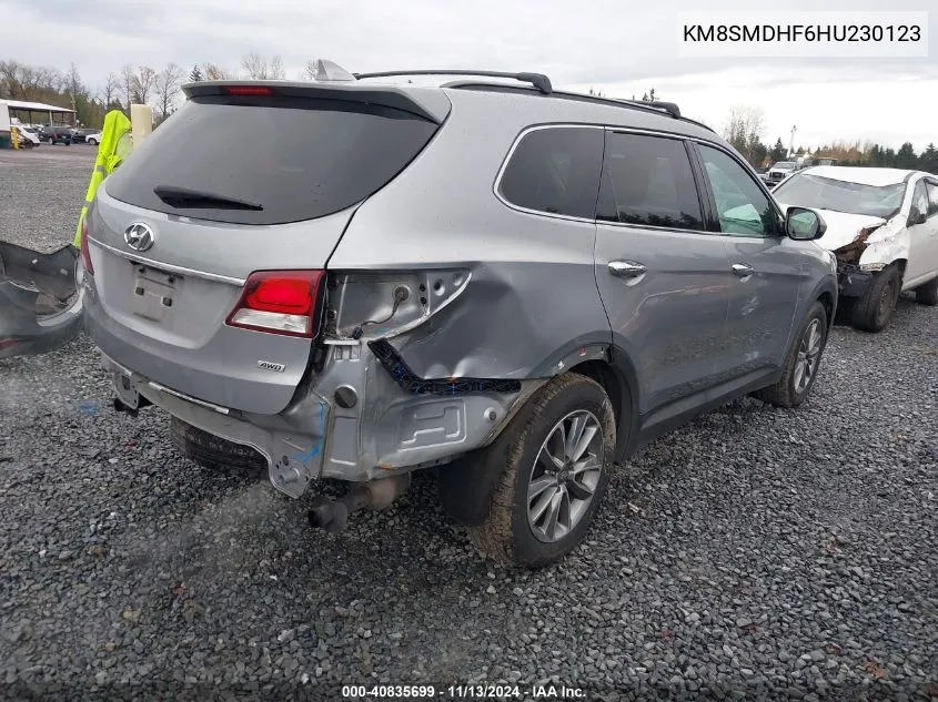 KM8SMDHF6HU230123 2017 Hyundai Santa Fe Se