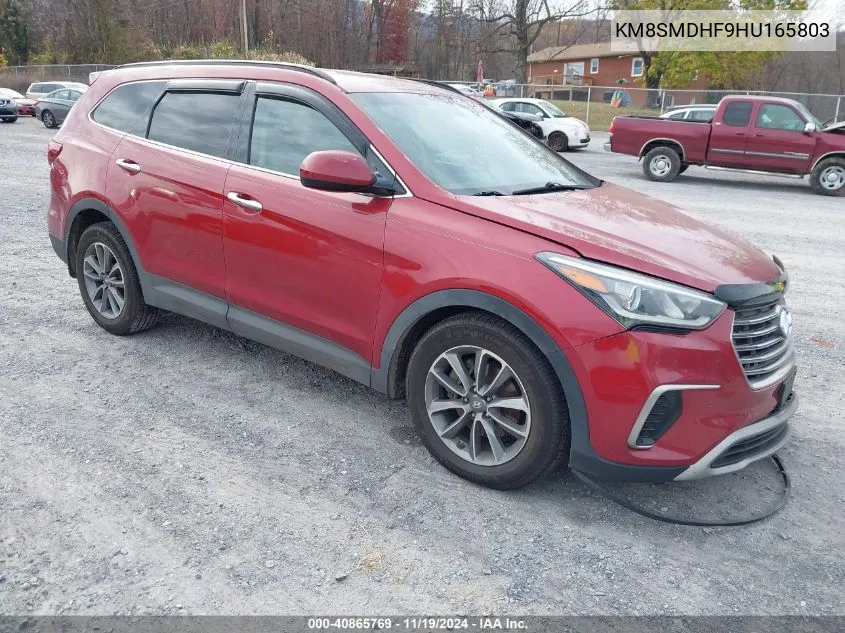 2017 Hyundai Santa Fe Se VIN: KM8SMDHF9HU165803 Lot: 40865769