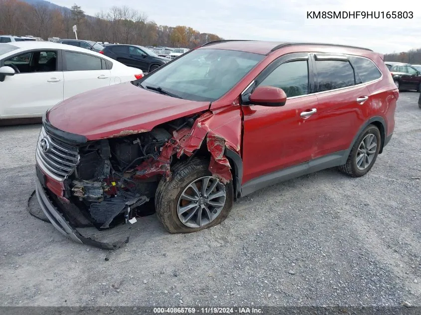 2017 Hyundai Santa Fe Se VIN: KM8SMDHF9HU165803 Lot: 40865769