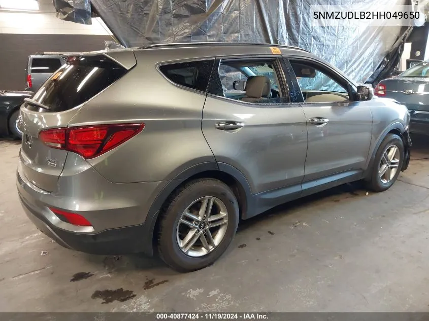 2017 Hyundai Santa Fe Sport 2.4L VIN: 5NMZUDLB2HH049650 Lot: 40877424