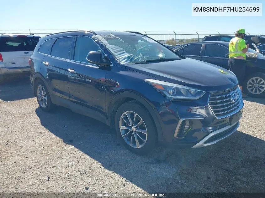 2017 Hyundai Santa Fe Se VIN: KM8SNDHF7HU254699 Lot: 40889223