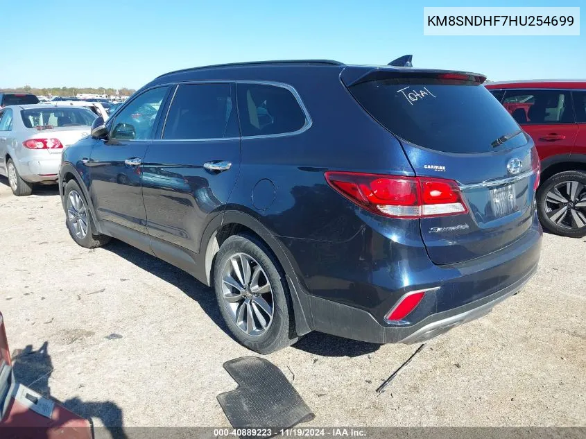 2017 Hyundai Santa Fe Se VIN: KM8SNDHF7HU254699 Lot: 40889223