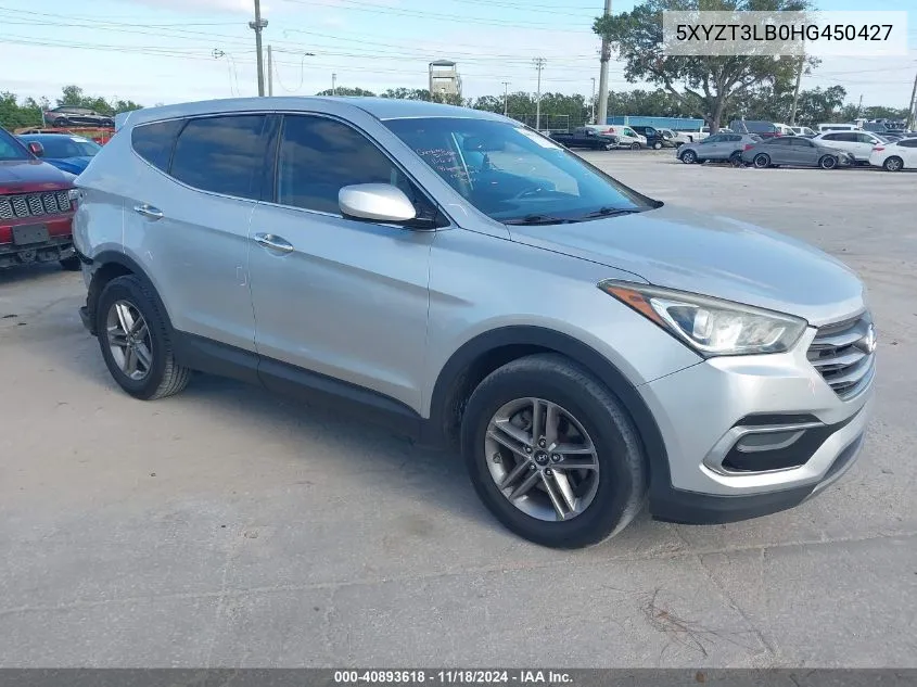 2017 Hyundai Santa Fe Sport 2.4L VIN: 5XYZT3LB0HG450427 Lot: 40893618