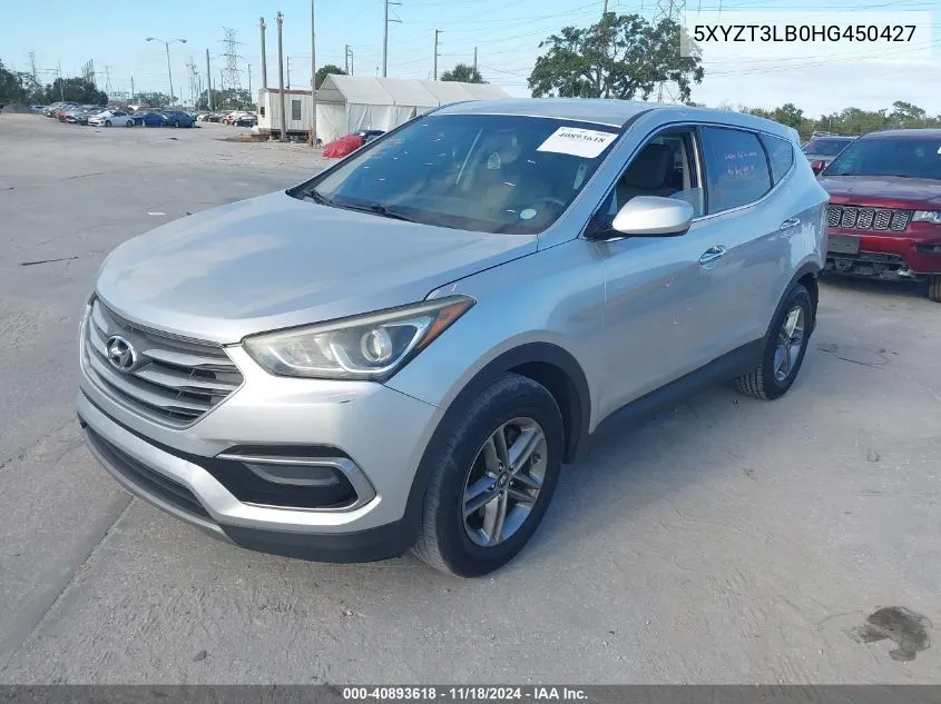 2017 Hyundai Santa Fe Sport 2.4L VIN: 5XYZT3LB0HG450427 Lot: 40893618