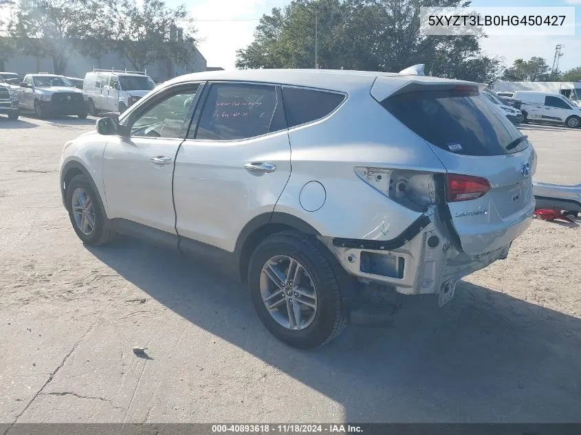 2017 Hyundai Santa Fe Sport 2.4L VIN: 5XYZT3LB0HG450427 Lot: 40893618