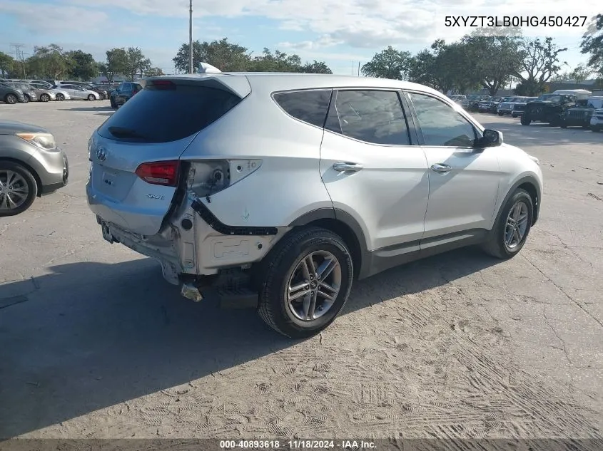 2017 Hyundai Santa Fe Sport 2.4L VIN: 5XYZT3LB0HG450427 Lot: 40893618