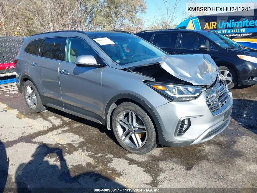 2017 Hyundai Santa Fe Limited Ultimate VIN: KM8SRDHFXHU241241 Lot: 40895917