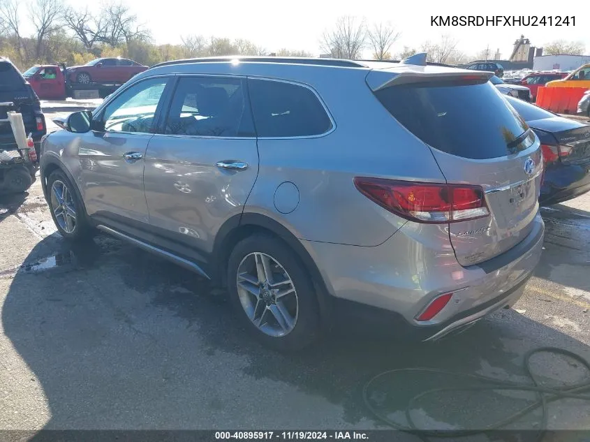 2017 Hyundai Santa Fe Limited Ultimate VIN: KM8SRDHFXHU241241 Lot: 40895917