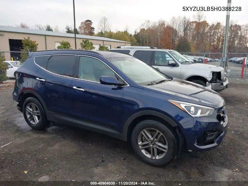 2017 Hyundai Santa Fe Sport 2.4L VIN: 5XYZU3LB5HG388228 Lot: 40904030