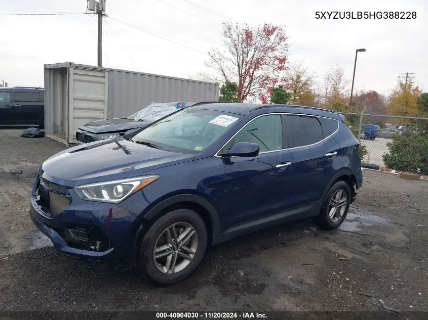 2017 Hyundai Santa Fe Sport 2.4L VIN: 5XYZU3LB5HG388228 Lot: 40904030