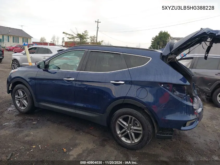 2017 Hyundai Santa Fe Sport 2.4L VIN: 5XYZU3LB5HG388228 Lot: 40904030