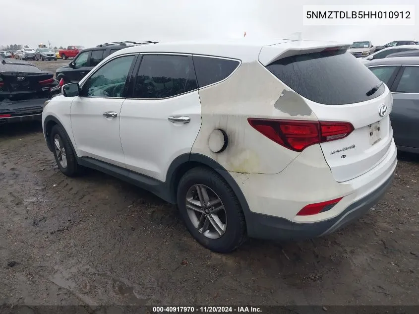 2017 Hyundai Santa Fe Sport 2.4L VIN: 5NMZTDLB5HH010912 Lot: 40917970