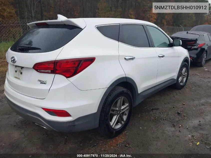 2017 Hyundai Santa Fe Sport 2.4L VIN: 5NMZTDLB5HH010912 Lot: 40917970