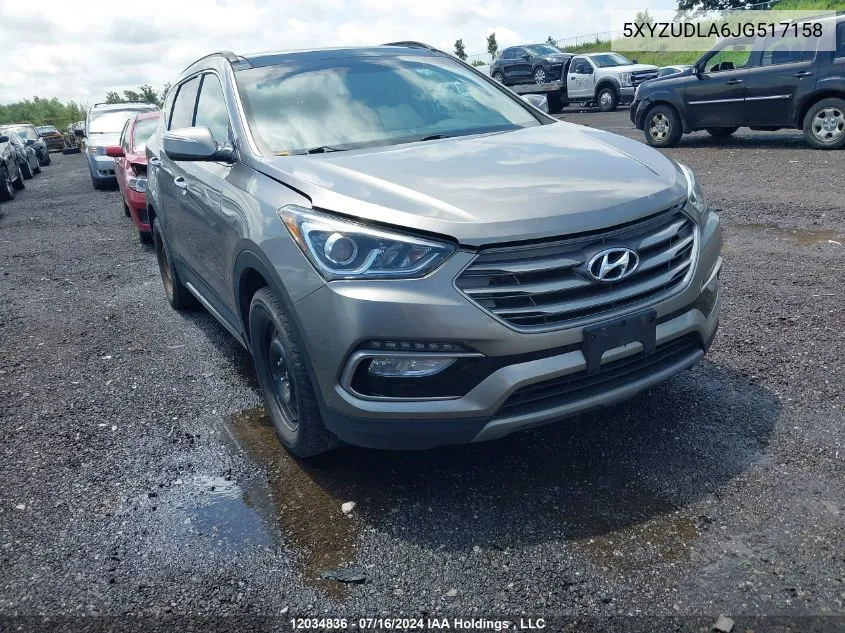 2018 Hyundai Santa Fe VIN: 5XYZUDLA6JG517158 Lot: 12034836