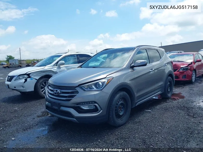 2018 Hyundai Santa Fe VIN: 5XYZUDLA6JG517158 Lot: 12034836