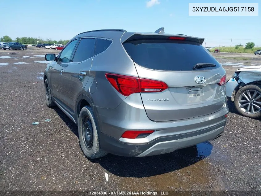 2018 Hyundai Santa Fe VIN: 5XYZUDLA6JG517158 Lot: 12034836