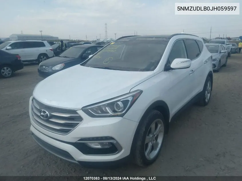 2018 Hyundai Santa Fe Sport VIN: 5NMZUDLB0JH059597 Lot: 12070383