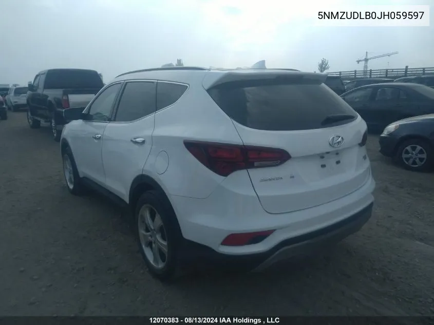 2018 Hyundai Santa Fe Sport VIN: 5NMZUDLB0JH059597 Lot: 12070383