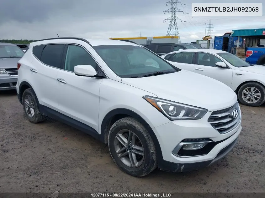 2018 Hyundai Santa Fe Sport 2.4 Base VIN: 5NMZTDLB2JH092068 Lot: 12077115