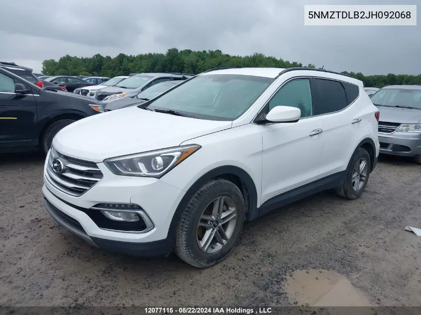 2018 Hyundai Santa Fe Sport 2.4 Base VIN: 5NMZTDLB2JH092068 Lot: 12077115