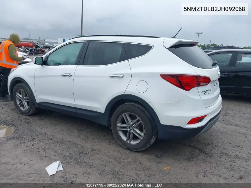 2018 Hyundai Santa Fe Sport 2.4 Base VIN: 5NMZTDLB2JH092068 Lot: 12077115