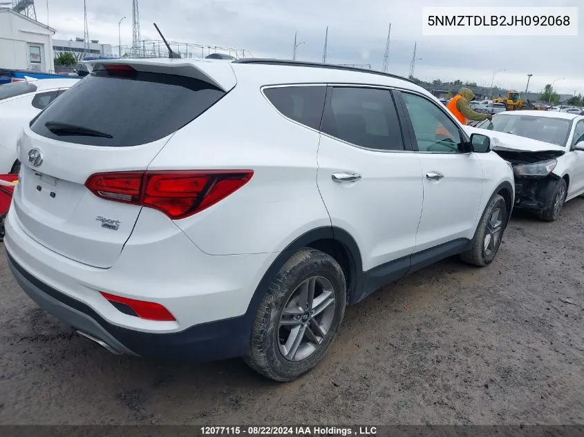 2018 Hyundai Santa Fe Sport 2.4 Base VIN: 5NMZTDLB2JH092068 Lot: 12077115