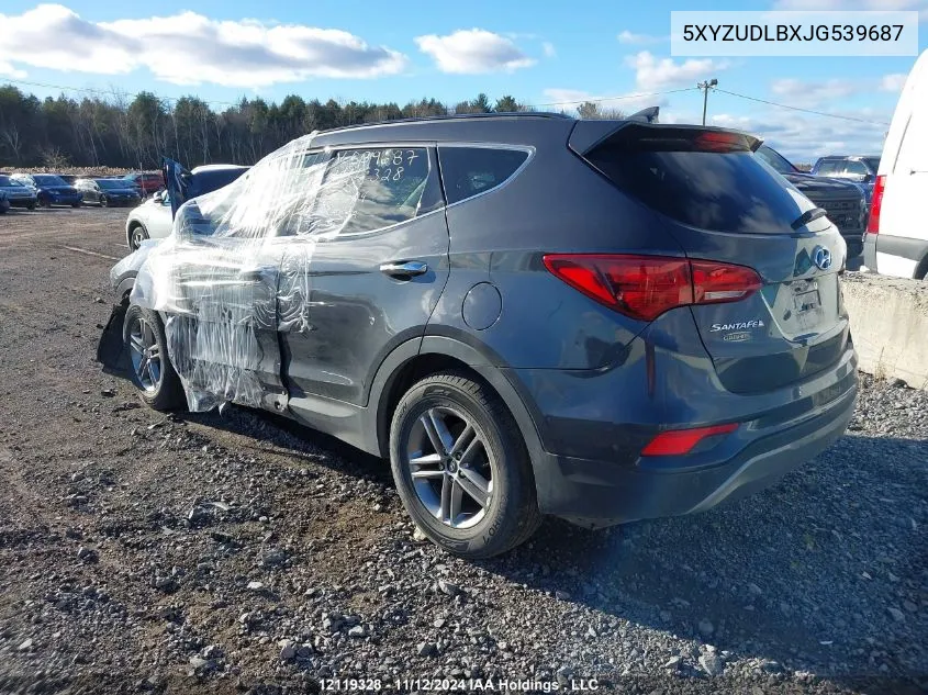 2018 Hyundai Santa Fe Sport VIN: 5XYZUDLBXJG539687 Lot: 12119328