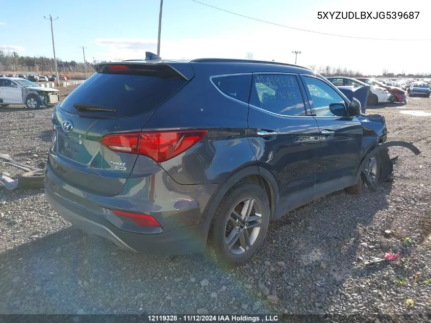 2018 Hyundai Santa Fe Sport VIN: 5XYZUDLBXJG539687 Lot: 12119328