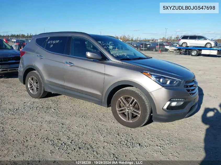 2018 Hyundai Santa Fe Sport VIN: 5XYZUDLB0JG547698 Lot: 12138238