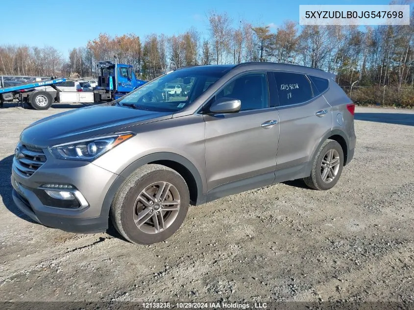 2018 Hyundai Santa Fe Sport VIN: 5XYZUDLB0JG547698 Lot: 12138238