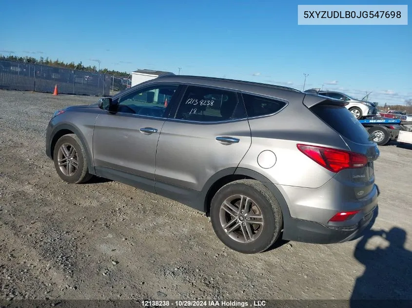 2018 Hyundai Santa Fe Sport VIN: 5XYZUDLB0JG547698 Lot: 12138238