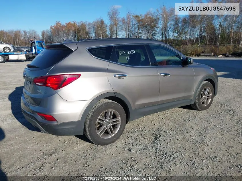 2018 Hyundai Santa Fe Sport VIN: 5XYZUDLB0JG547698 Lot: 12138238