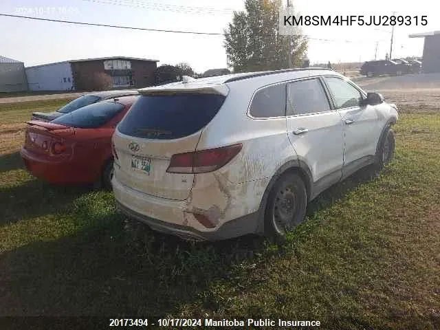 KM8SM4HF5JU289315 2018 Hyundai Santa Fe Xl